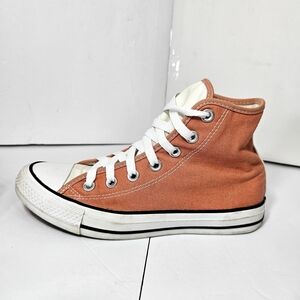 Converse High-Top Sneakers in Orange and White